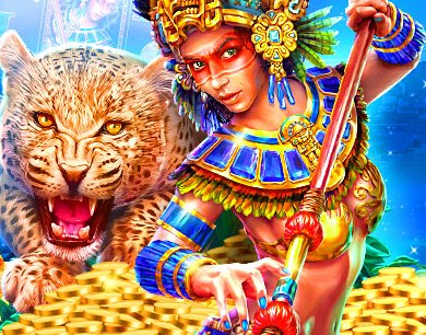 Jaguar y sacerdotisa maya, arte de tragamonedas de Gana777